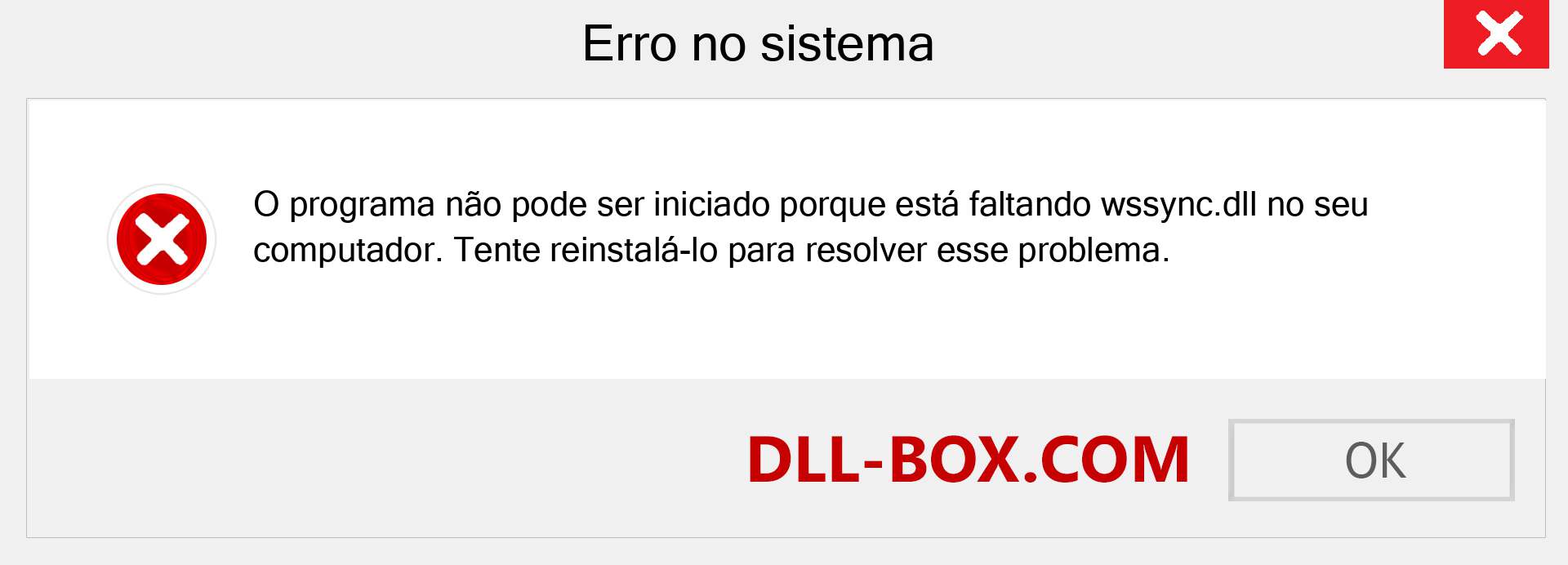 Arquivo wssync.dll ausente ?. Download para Windows 7, 8, 10 - Correção de erro ausente wssync dll no Windows, fotos, imagens